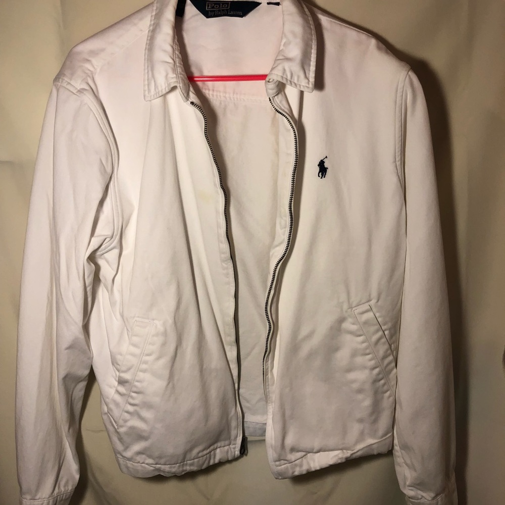 White Polo Zip-Up Jacket